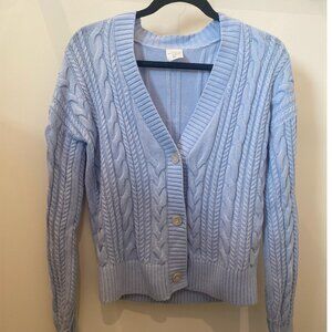 Abercrombie & Fitch: Light Blue Cable Stitch Cardigan